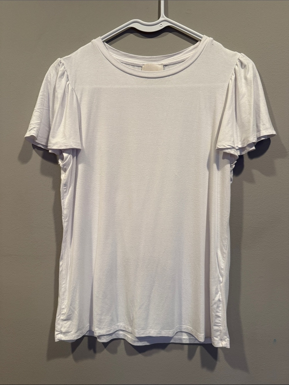 Industry Flutter Sleeve White Tee